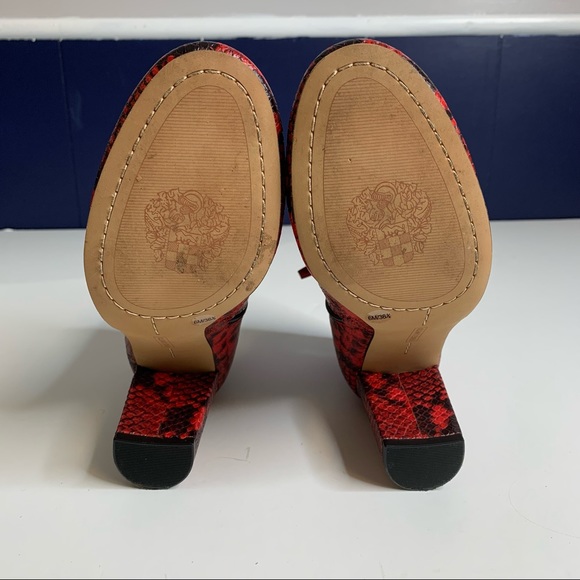 Vince Camuto Sanstan Red Retro Python Print Leather Boots Size 6 - Picture 10 of 14